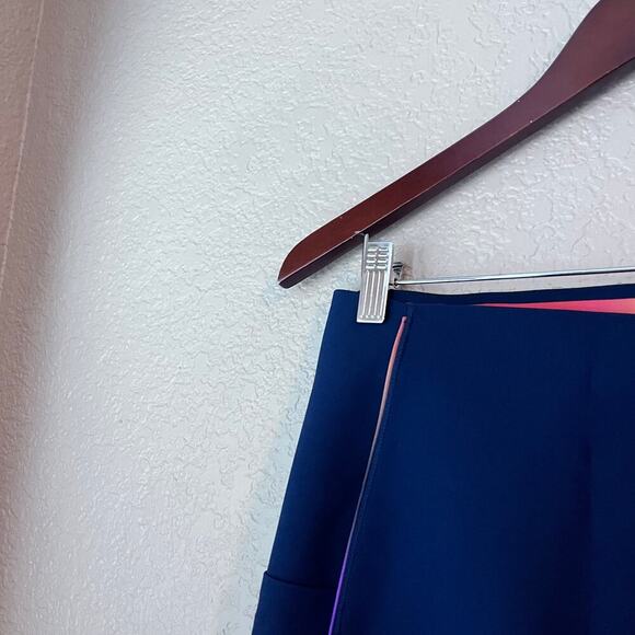 Sweaty Betty Power 9” Biker Shorts Navy Blue Rainbow Trim Pocket XL High Waist - Picture 5 of 8